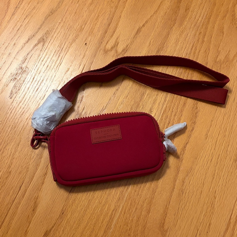 Dagne Dover X Sephora Mara Neoprene phone sling rouge event LTD ED spice red NEW